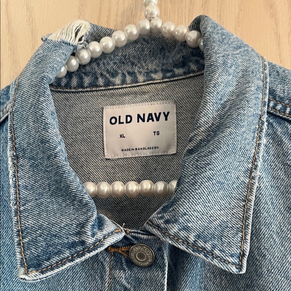 Old Navy Light Blue Distressed Denim Jacket - Picture 7 of 12